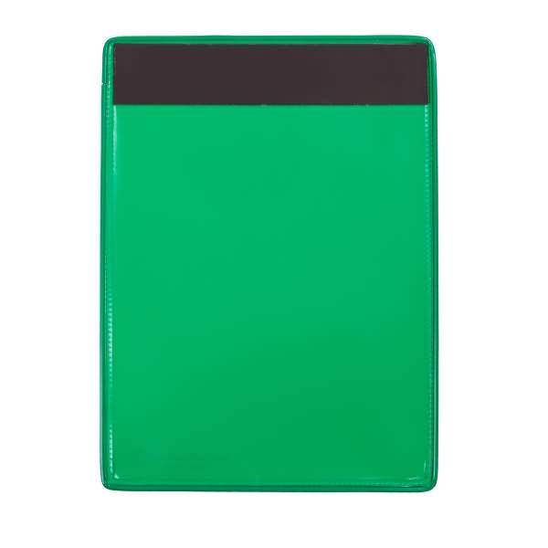 Kennzeichnungshülle A4 grün magnetisch PVC mit Haltedraht VE=10 Stück
