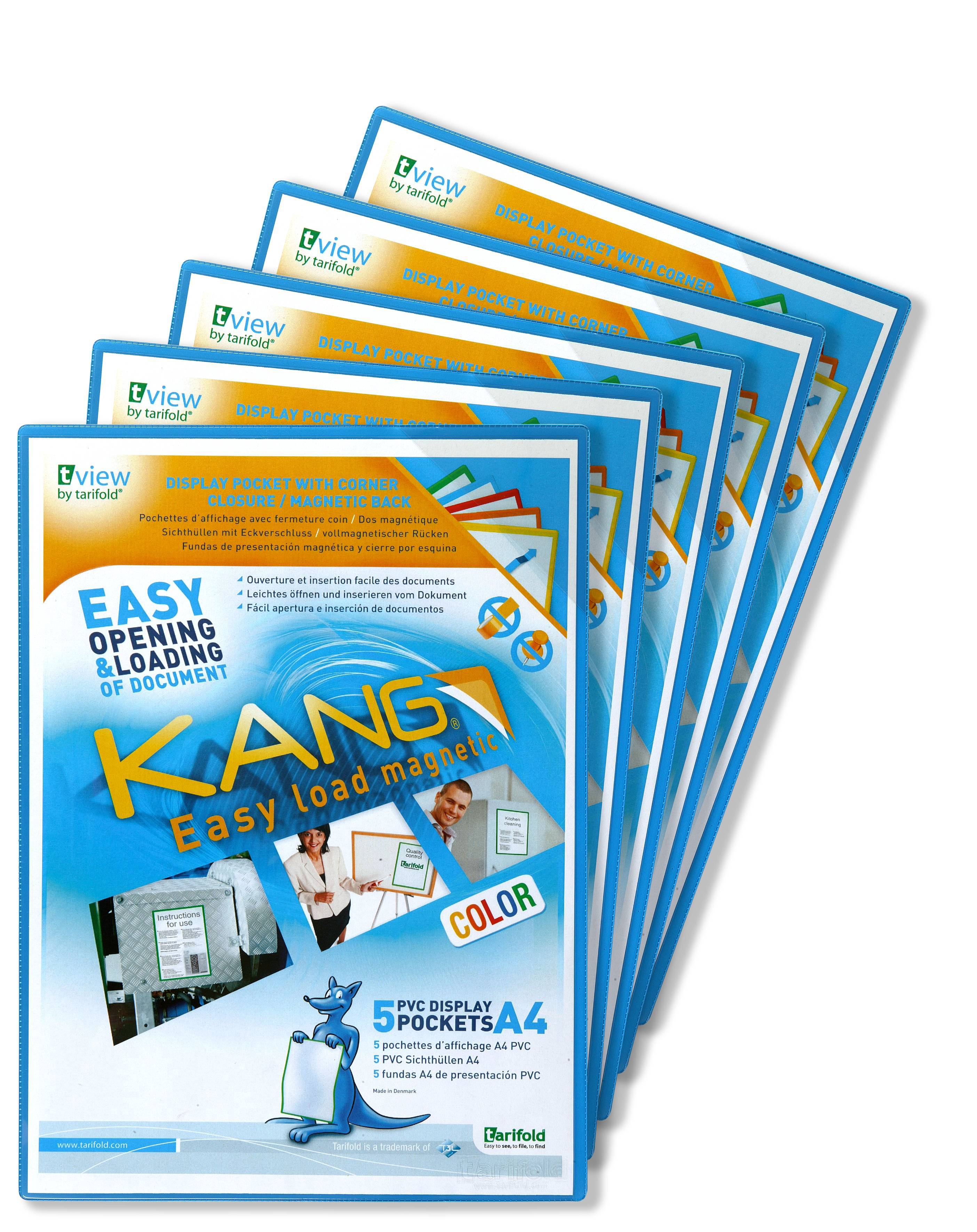 Sichttafel Kang easy load Color A4 magnetisch blau 5 Stück
