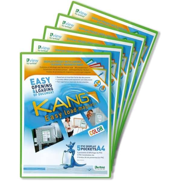 Sichttafel Kang easy load Color A4 magnetisch grün 5 Stück