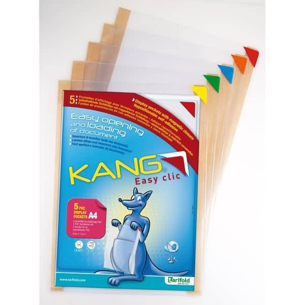 Sichtrahmen Kang easy clic A4 selbsthaftend mit Magnetverschluss sortiert 5 Stück