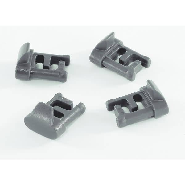 Seitenanschläge Pluggers für Sichttafelhalter 4 Stück grau (je 2 Linke und Rechte