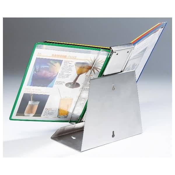 Sichttafel-Pultsockel A4 Edelstahl leer für 10 bis 30 Sichttafeln