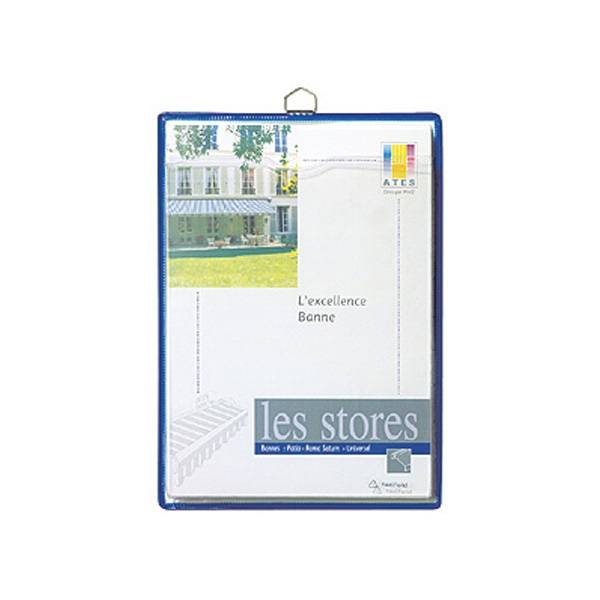 Prospekttasche A4 hoch mit 1 Öse blau 5 Stück