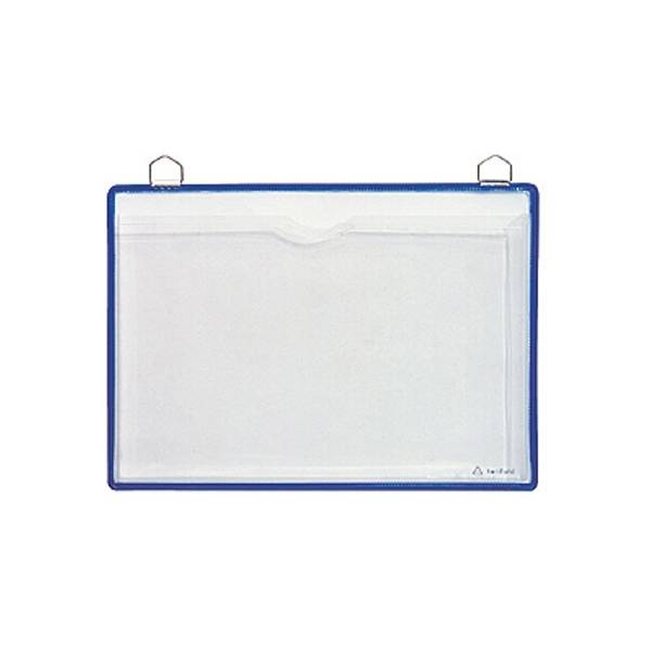 Prospekttasche A4 quer mit 2 Ösen blau 5 Stück