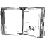 Wandsichttafelsystem A4 grau Metall seitl. offen mit 10 Sichttafeln grau