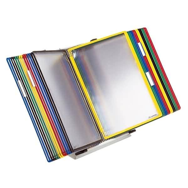 Wandsichttafelsystem Pult A3 grau Metall mit 30 Sichttafeln A3 sortiert