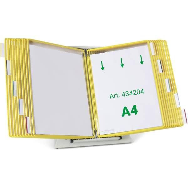 Wandsichttafelsystem Pult A4 grau Metall mit 20 Sichttafeln A4 gelb