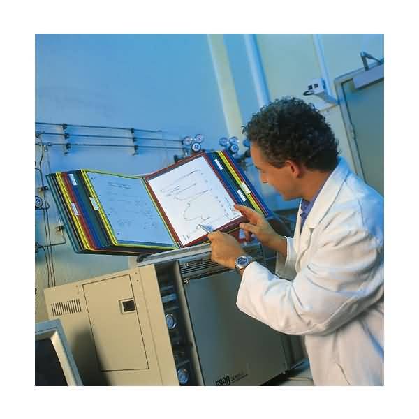 Sichttafelständer A4 grau Metall mit 40 Sichttafeln sortiert