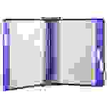 Wandsichttafelsystem Pult A5 grau Metall mit 10 Sichttafeln A5 blau