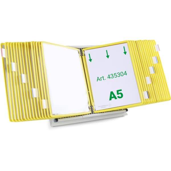 Wandsichttafelsystem Pult A5 grau Metall mit 30 Sichttafeln A5 gelb