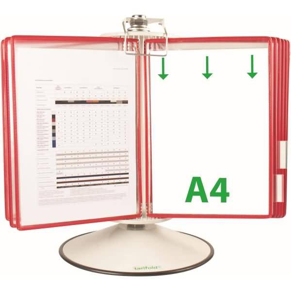 Sichttafelständer A4 grau Metall mit 40 Sichttafeln rot