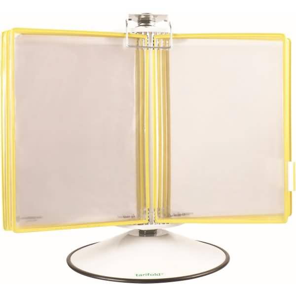 Sichttafelständer A4 grau Metall mit 40 Sichttafeln gelb