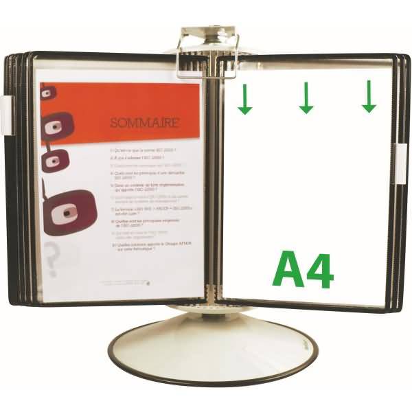 Sichttafelständer A4 grau Metall mit 40 Sichttafeln schwarz