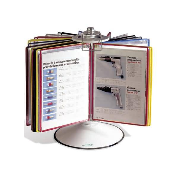 Sichttafelständer A4 grau Metall mit 40 Sichttafeln farbig sortiert