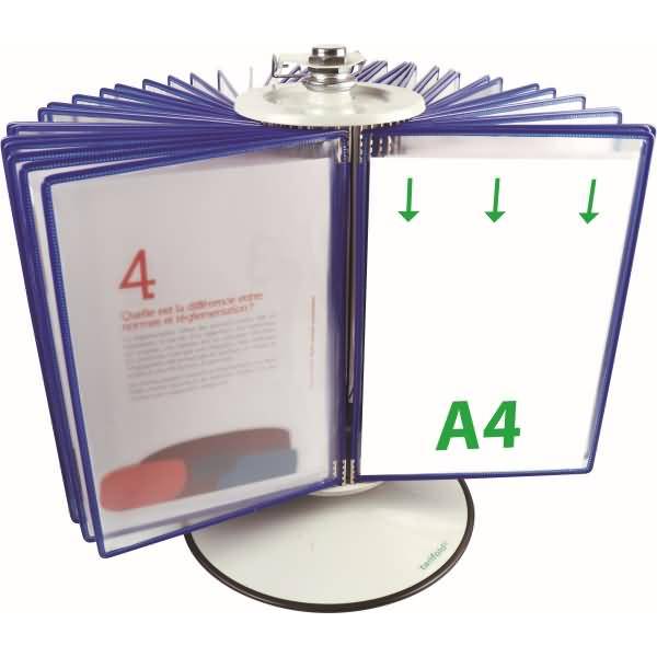 Sichttafelständer A4 grau Metall mit 50 Sichttafeln blau