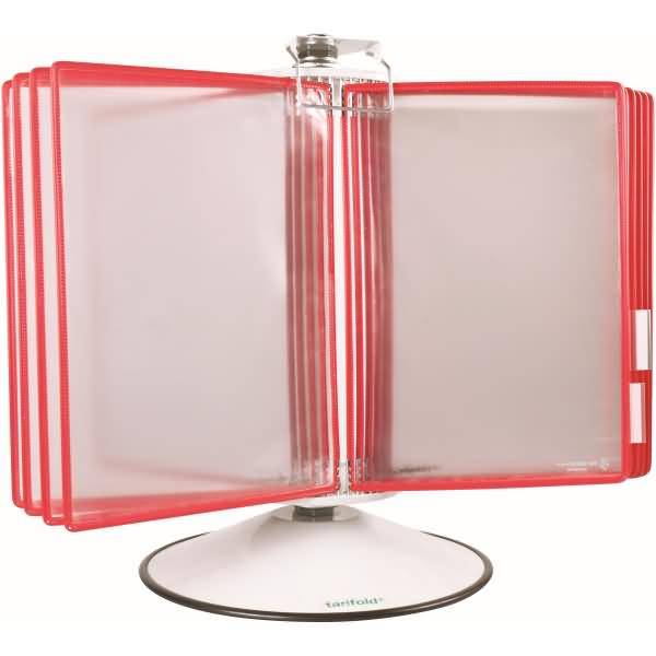 Sichttafelständer A4 grau Metall mit 50 Sichttafeln rot