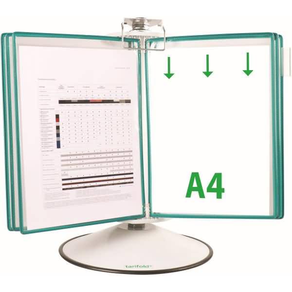 Sichttafelständer A4 grau Metall mit 50 Sichttafeln grün