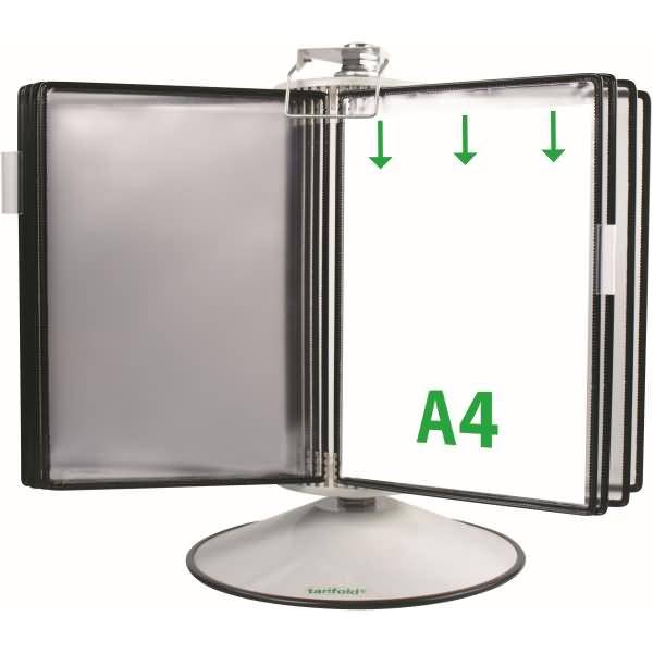 Sichttafelständer A4 grau Metall mit 50 Sichttafeln schwarz