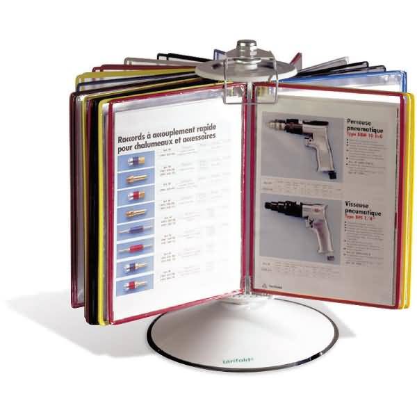 Sichttafelständer A4 grau Metall mit 50 Sichttafeln sortiert