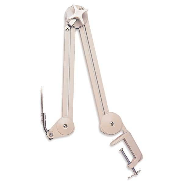 Sichttafel-Schwenkarm lichtgrau lackiert mit Tischklemme unbestückt