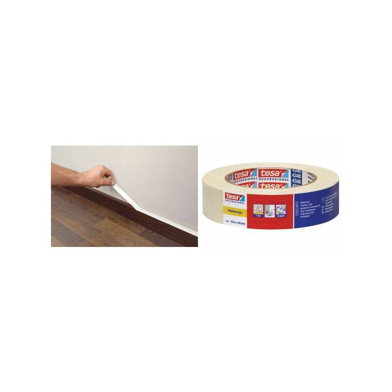 tesa Maler Krepp 4348 Standard Papierabdeckband, 30 mm x 50m