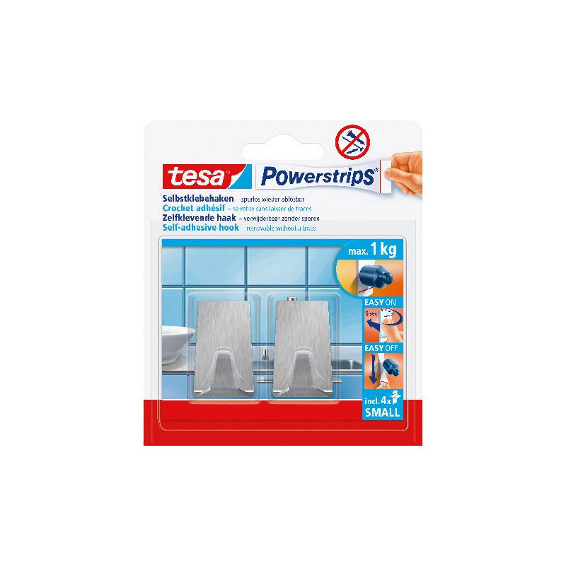 tesa Powerstrips Haken SMALL Metall, rechteckig