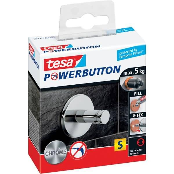 Klebehaken Powerbutton Universal S Tragfähigkeit 5kg rund chrom