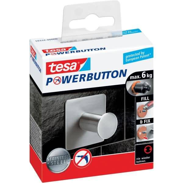 Powerbutton Haken Classic eckig chrom matt