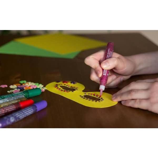 Glitzerkleber -Glitter-Deco- bunt 6 Tuben a 10 ml