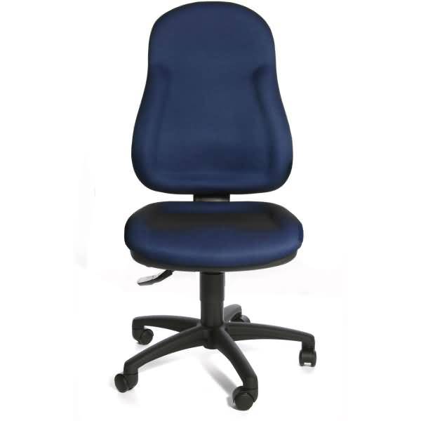Bürodrehstuhl Wellpoint 10 blau ohne Armlehnen