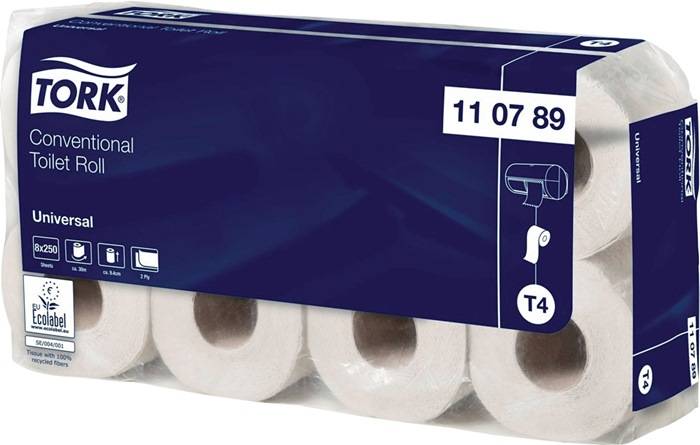 Toilettenpapier TORK 110789 T4,Universal,2-lag.8x8 Rl.TORK