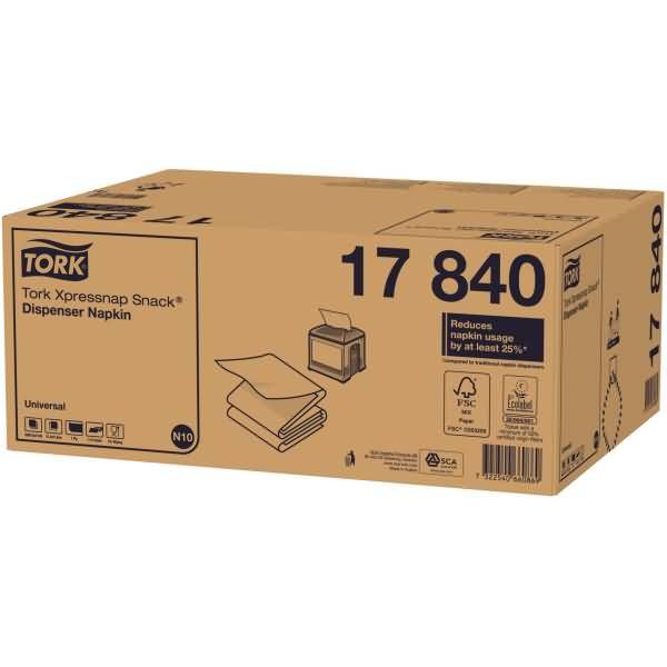 Spenderservietten Xpressnap Snack (N10-System) 21,6x21,3cm 1-lagig weiß VE=8x5x225 Stück