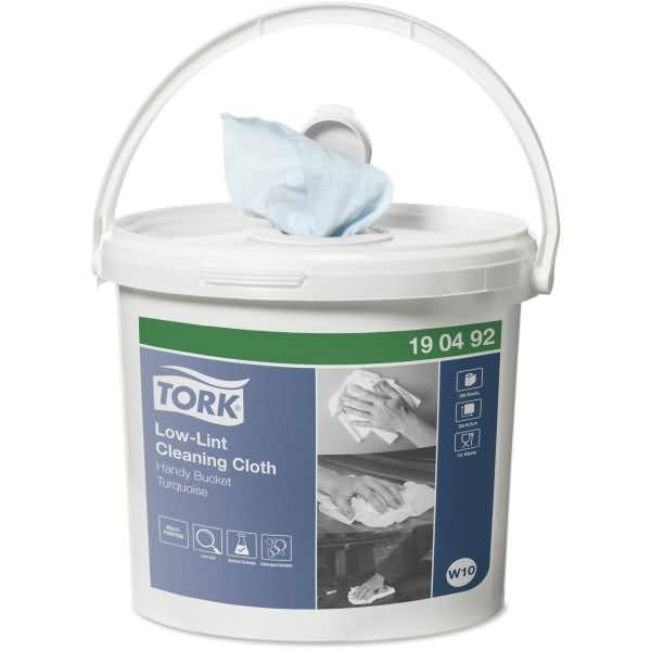 Reinigungstücher fusselarm W10 1-lagig 16,5x30cm türkis Spendereimer mit 200 Tüchern