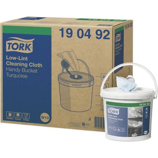 Reinigungstücher fusselarm W10 1-lagig 16,5x30cm türkis Spendereimer mit 200 Tüchern