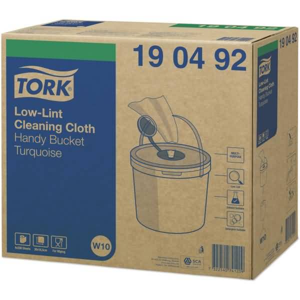 Reinigungstücher fusselarm W10 1-lagig 16,5x30cm türkis Spendereimer mit 200 Tüchern