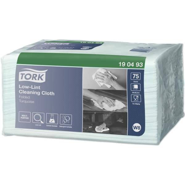 Reinigungstücher fusselarm W8 1-lagig 38,5x30cm türkis 8x75 Tücher