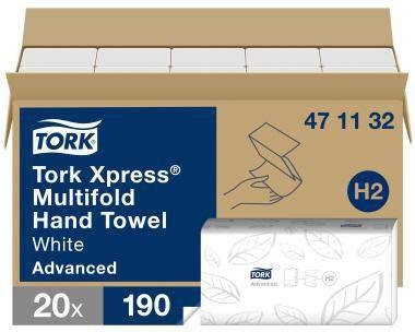 Tork Papierhandtuch Xpress 471132 2lagig weiß 20x190 Bl./Pack.