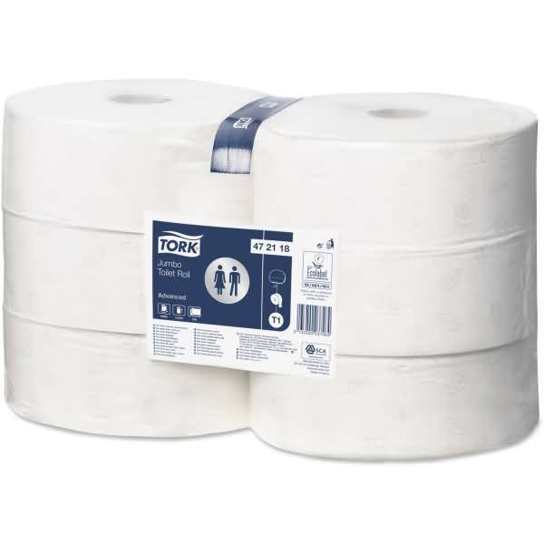 Toilettenpapier Advanced Jumbo Rolle 2-lagig 9,5cmx380m weiß VE=6 Rollen