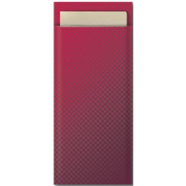 Bestecktaschen Advanced 20x8,5cm 2-lagig bordeaux/sand VE=100 Stück