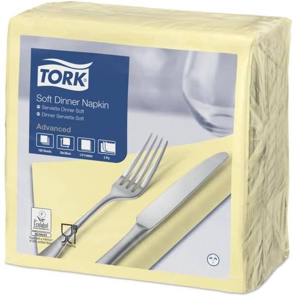 Dinnerservietten Advanced 39x39cm 1/4 Falz 3-lagig champagner VE=100 Stück