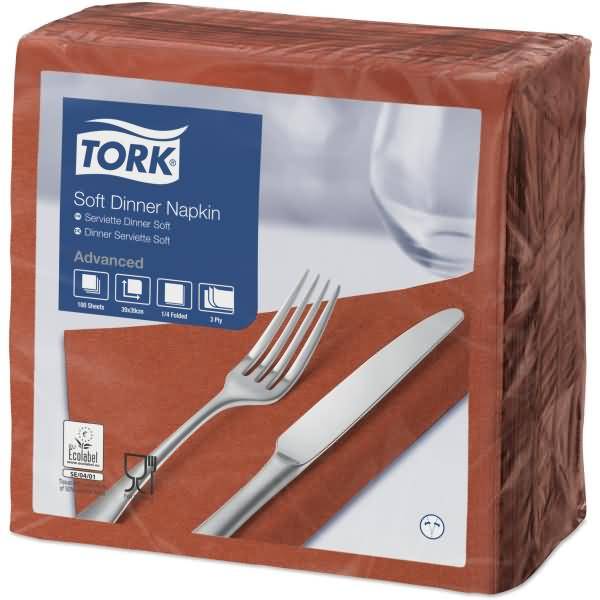 Dinnerservietten Advanced 39x39cm 1/4 Falz 3-lagig terracotta VE=100 Stück