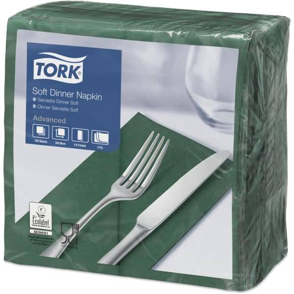 Dinnerservietten Advanced 39x39cm 1/8 Falz 3-lagig dunkelgrün VE=100 Stück