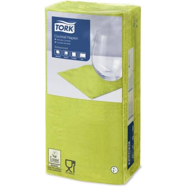 Cocktailservietten Advanced 24x24cm 1/4 Falz 2-lagig limone VE=200 Stück