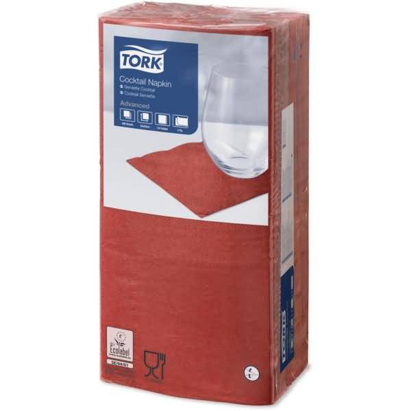 Cocktailservietten Advanced 24x24cm 1/4 Falz 2-lagig rot VE=200 Stück