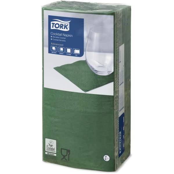 Cocktailservietten Advanced 24x24cm 1/4 Falz 2-lagig dunkelgrün VE=200 Stück