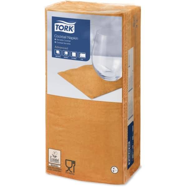 Cocktailservietten Advanced 24x24cm 1/4 Falz 2-lagig orange VE=200 Stück