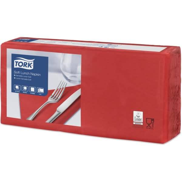 Lunchservietten Advanced 33x33cm 1/4 Falz 3-lagig rot VE=150 Stück