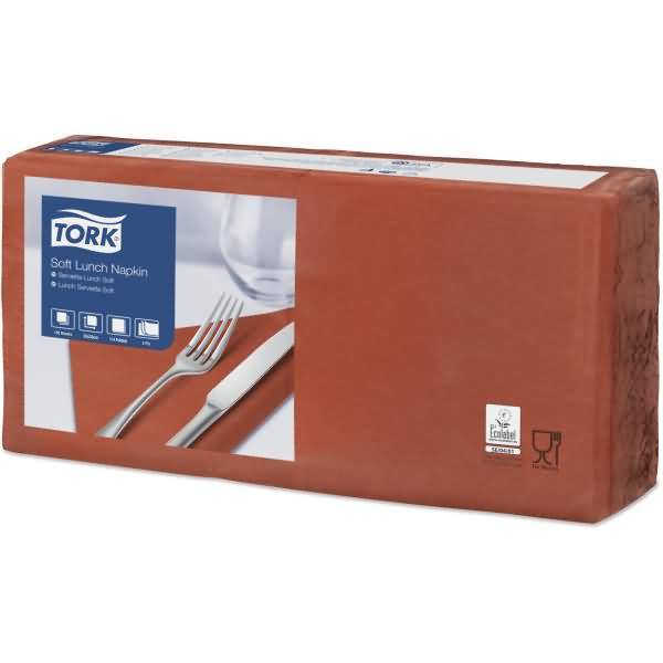 Lunchservietten Advanced 33x33cm 1/4 Falz 3-lagig terracotta VE=150 Stück