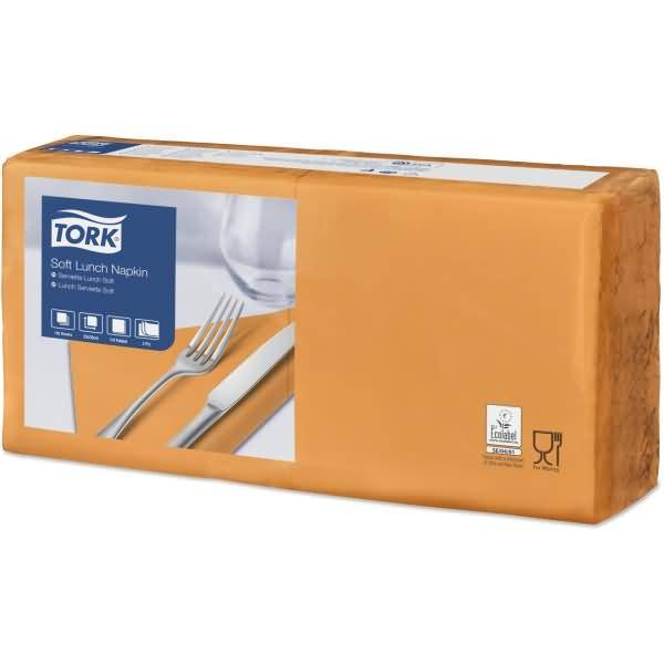 Lunchservietten Advanced 33x33cm 1/4 Falz 3-lagig orange VE=150 Stück