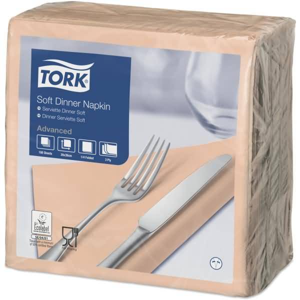 Dinnerservietten Advanced 39x39cm 1/4 Falz 3-lagig pfirsich VE=100 Stück